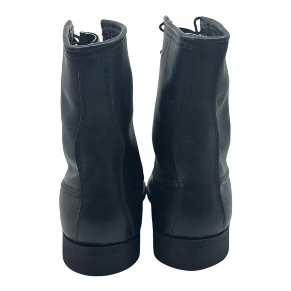 Addison Shoe Co. Black Leather Combat Boots Size 8.5 X-Wide Military Lace-Up Vtg - Picture 9 of 15